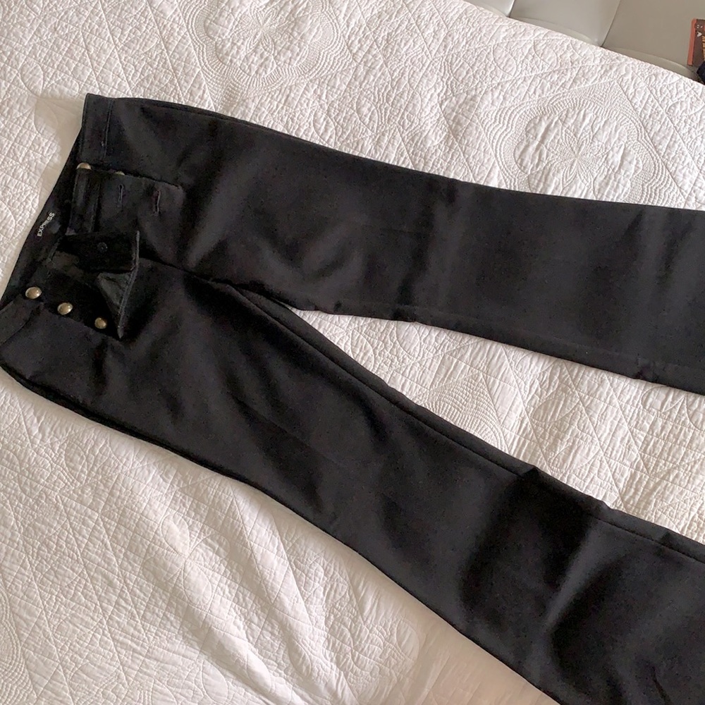 Express high waisted gold button trouser pants